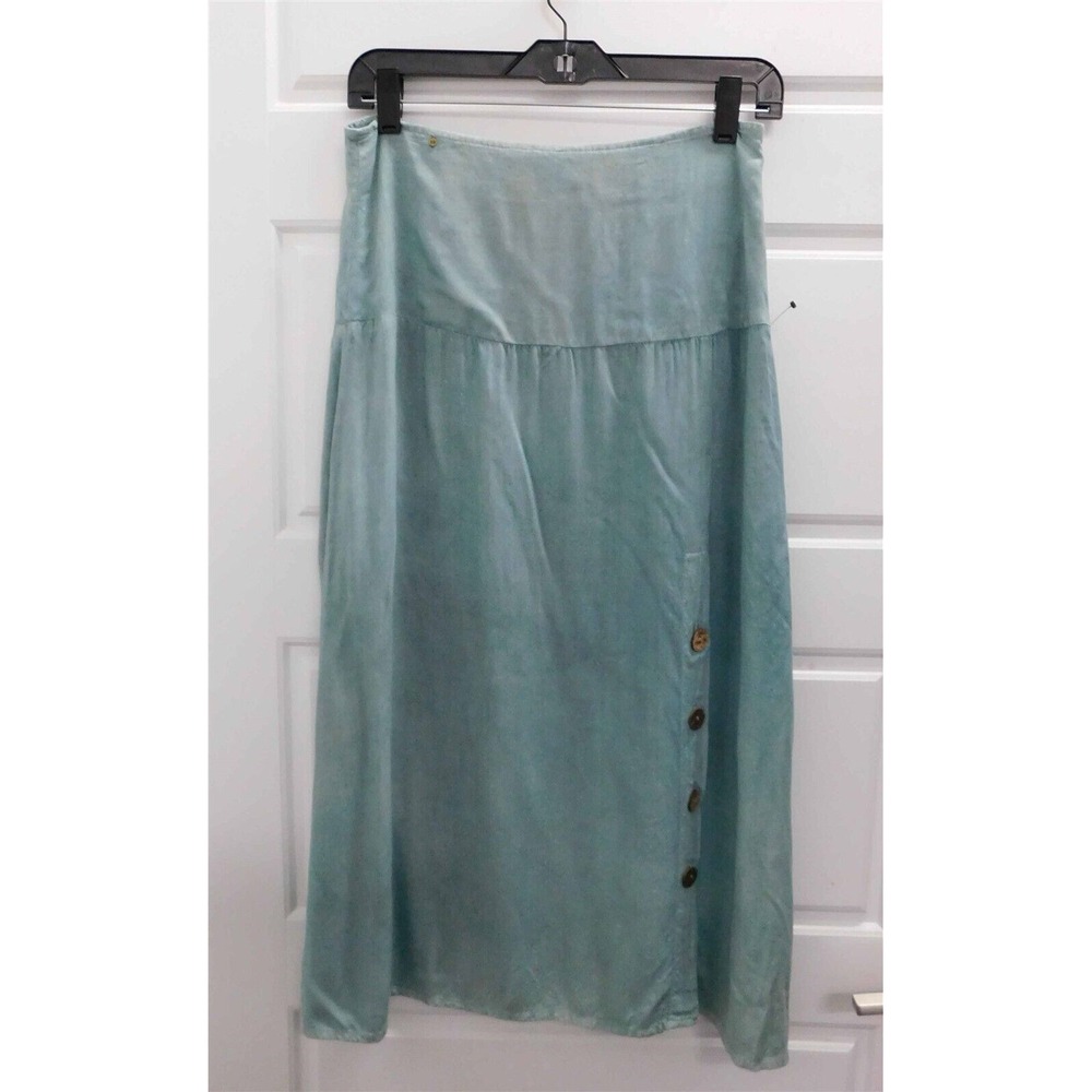 New Skemo Green Lightweight Skirt Button Trim sz M